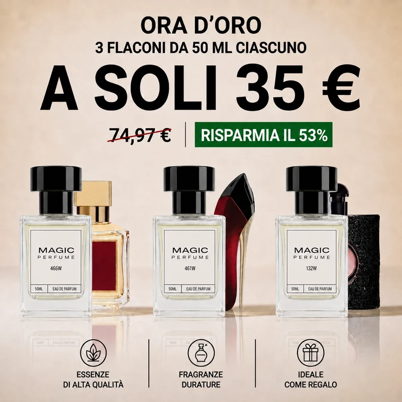 Ora d'Oro – 3 flaconi da 50 ml di profumo