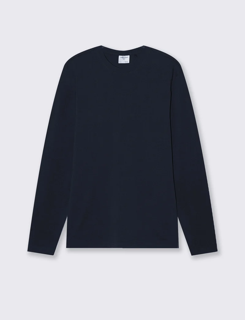 T-SHIRT MANICA LUNGA SLIM FIT - Blu
