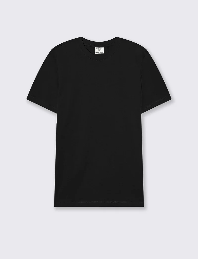 T-SHIRT BASIC IN COTONE PREMIUM REGULAR FIT - Nero