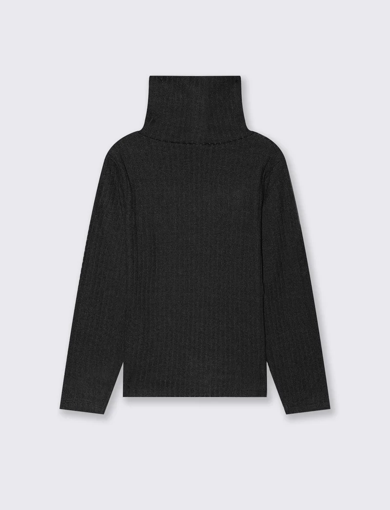 Maglia Collo Alto Calda e Confortevole - Nero