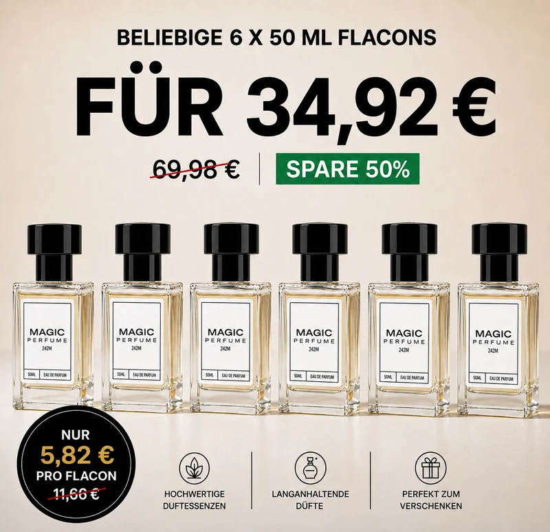 6 flaconi di profumo da 50 ml
