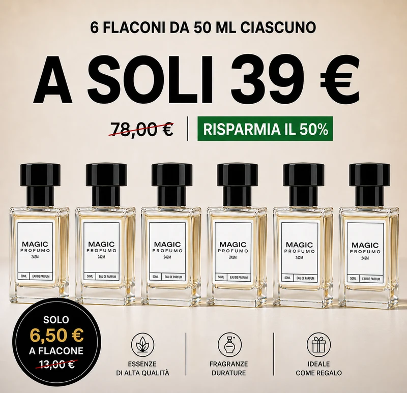 6 flaconi di profumo da 50 ml