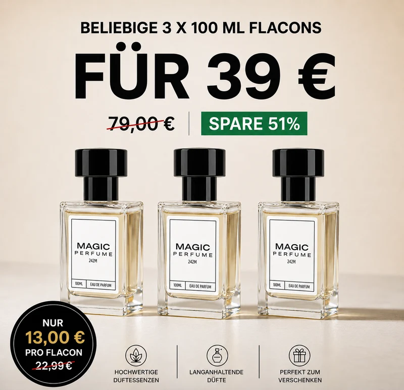 3 flaconi di profumo da 100 ml