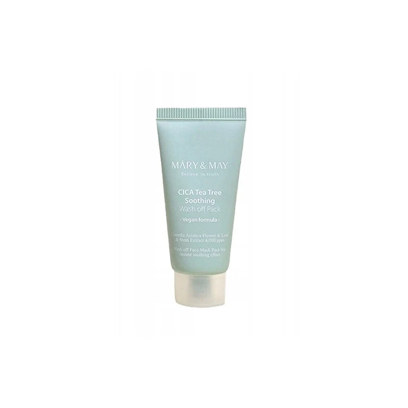 Mary&May Vegan CICA TeaTree Lenitivo Wash-off Pack Clay Maschera 30g — Maschera viso
