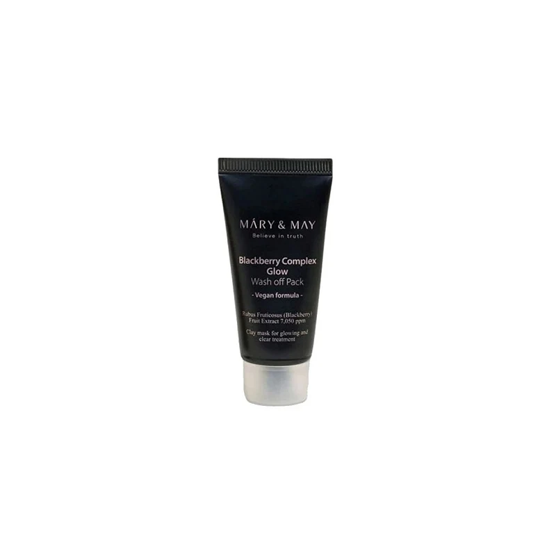 Mary&May Vegan Blackberry Complex Glow Wash-off Pack Clay Maschera Illuminante 30g — Maschera