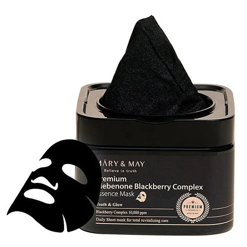Mary&May Premium Idebenon Blackberry Complex Essenza Maschera Set 20 pz — Maschera viso
