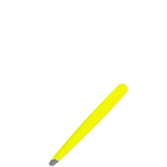 Pinzetta Inox Punta Obliqua Giallo Fluo N1029