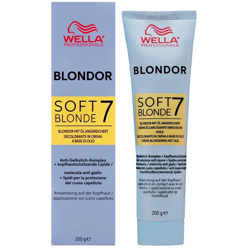 Wella Blondor Soft Blonde 7 200 g — Crema Decolorante Capelli