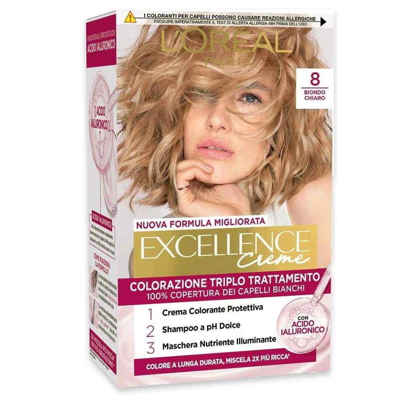 L'Oréal Paris Excellence Colorazione Triplo Trattamento N 8 Biondo Chiaro — Tinta Capelli