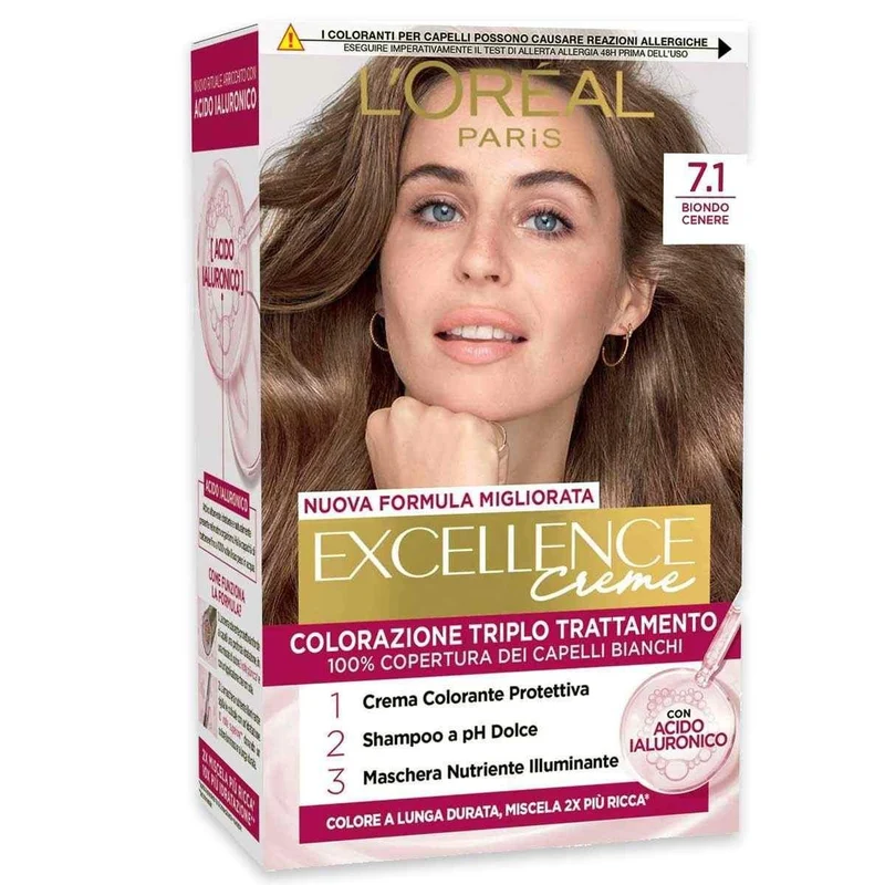 L'Oréal Paris Excellence Colorazione Triplo Trattamento N 7.1 Biondo Cenere — Tintura per capelli