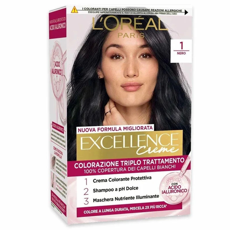 L'Oréal Paris Excellence Colorazione Triplo Trattamento N 1 Nero — Colorante per capelli