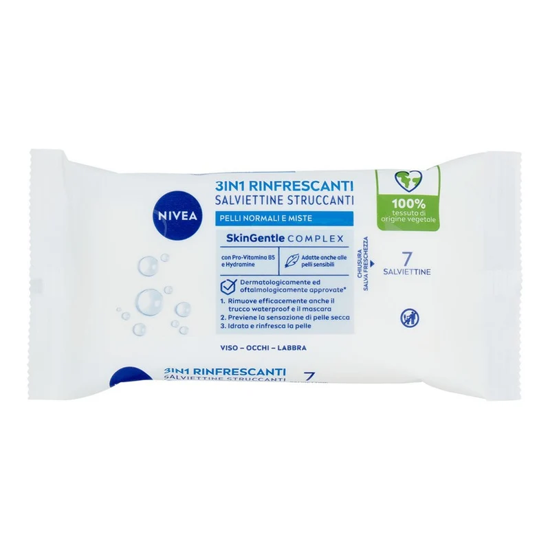 Nivea Aqua Effect Salviettine Struccanti Pelli Normali E Miste 7 Pezzi — Salviette struccanti