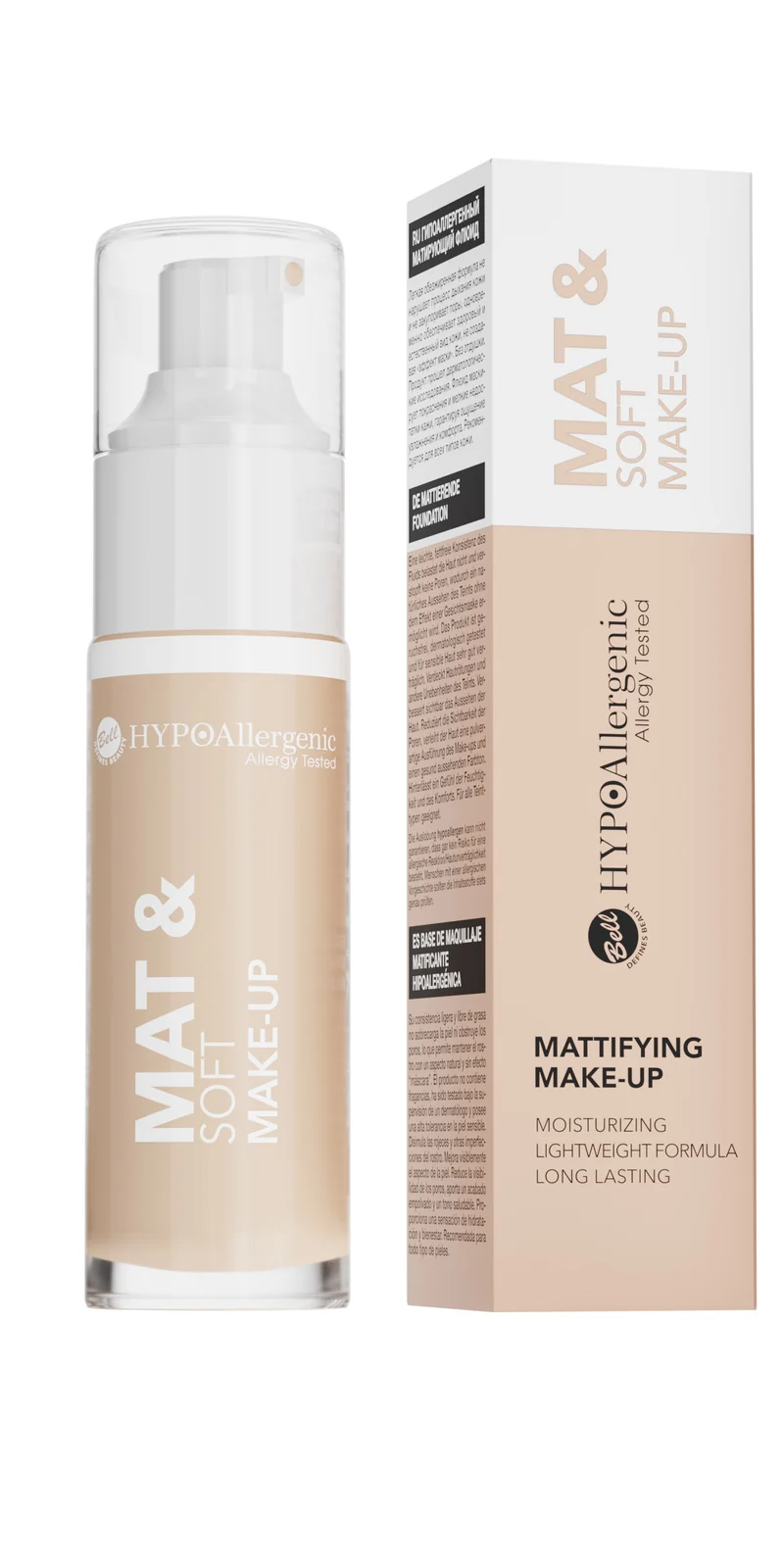 Bell Hypoallergenic Mat&Soft Fondotinta 01 Light Beige 30 ml — Fondotinta