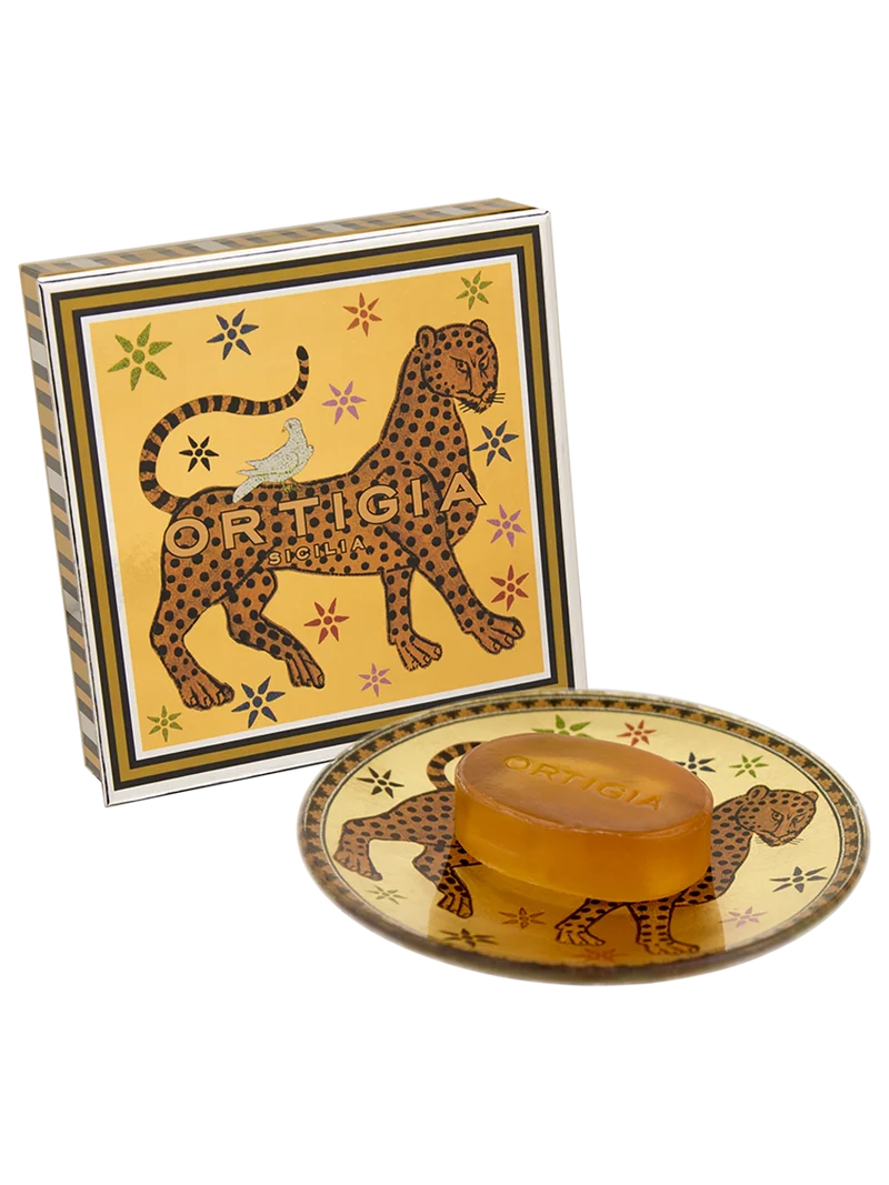 Piattino vetro con sapone Ambra