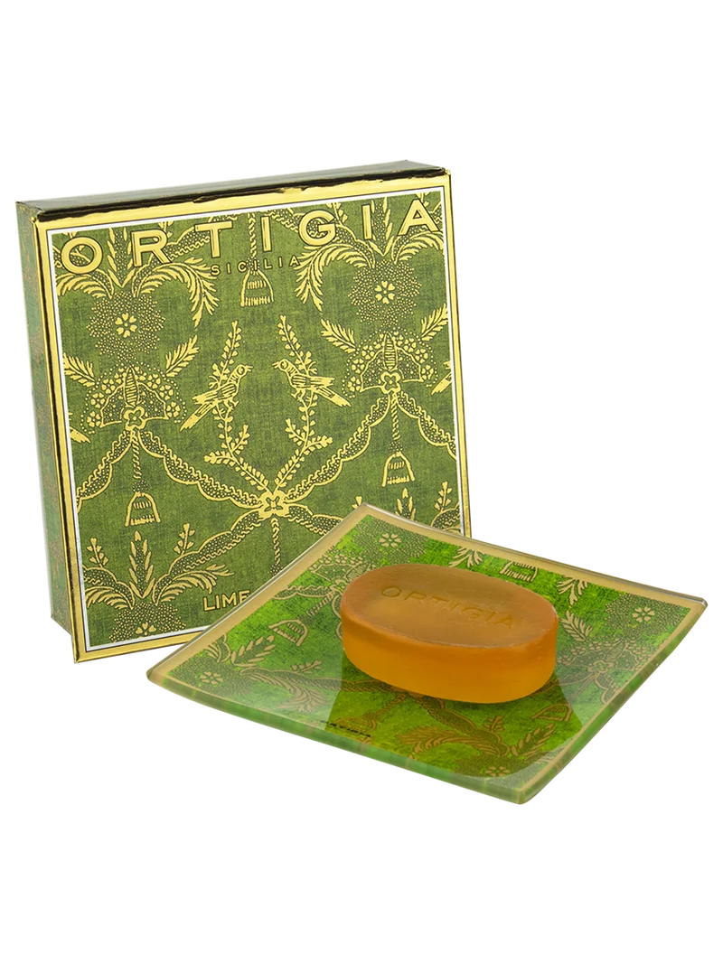 Lime di Sicilia piattino vetro con sapone