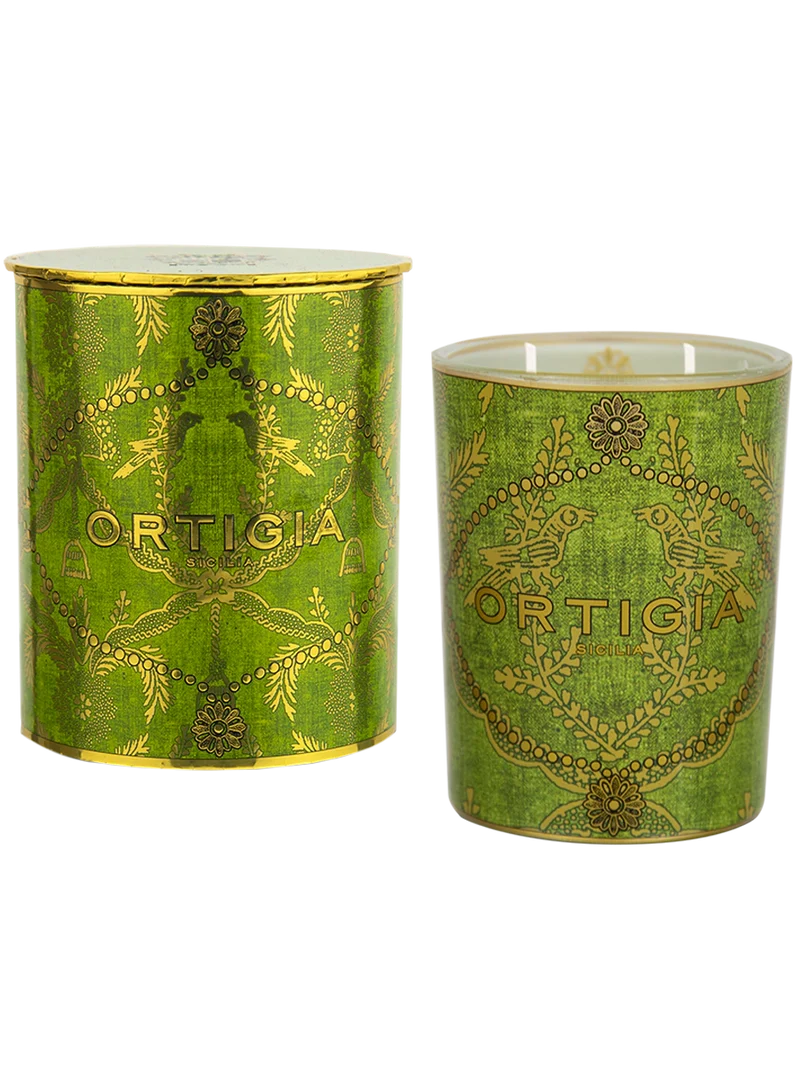Candela decorata Medium lime di Sicilia
