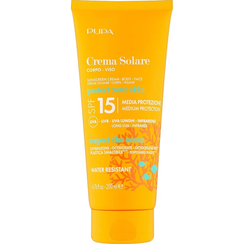 Pupa Sunscreen Cream SPF 15 — Crema Solare Viso e Corpo 200 ml
