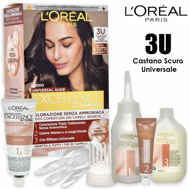 L'Oréal Paris Excellence Universal Nude 3U Castano Scuro Universale — Tinta capelli