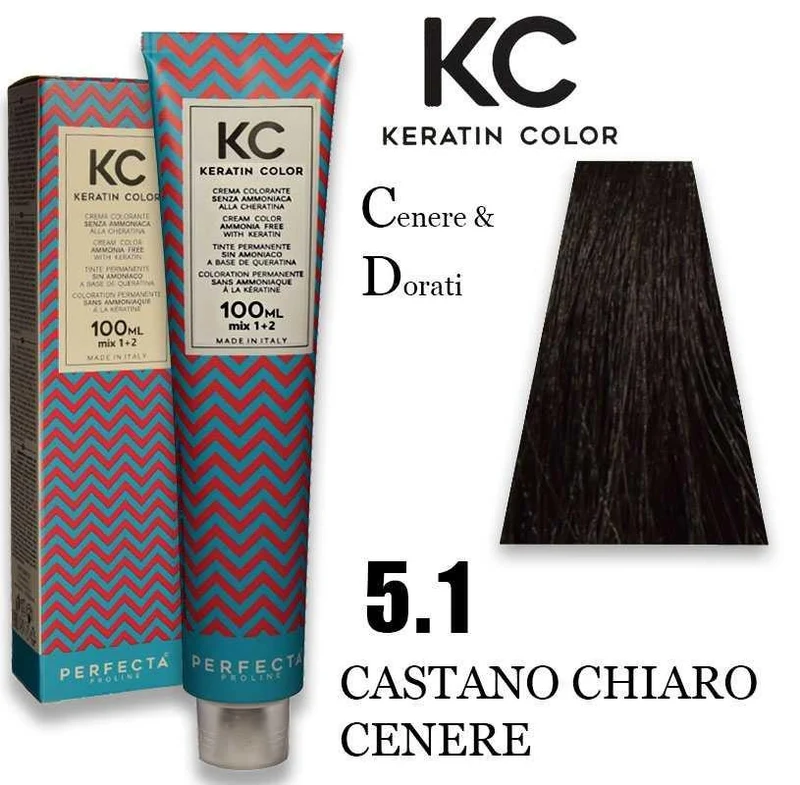 Faipa professional KC Keratin Cream Color 5.1 Castano Chiaro Cenere 100ml — Colorante per capelli