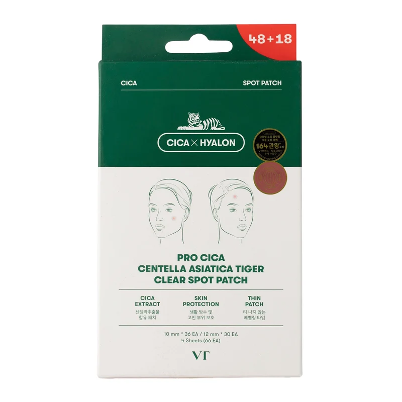 VT Cosmetics CICA Clear Spot Patch Lenitivo 66 pz — Patch viso