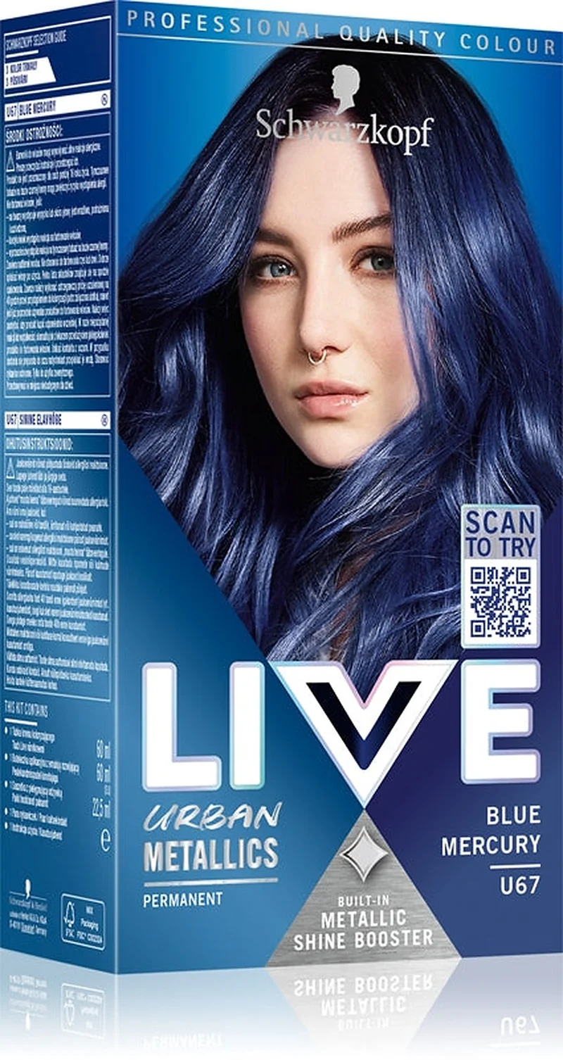 Schwarzkopf LIVE Urban Metallics U67 Blue Mercury — Tinta capelli permanente