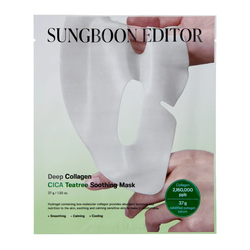 Sungboon Editor Deep Collagene Cica Tea Tree Maschera Hydrogel Lenitiva 37g — Maschera hydrogel