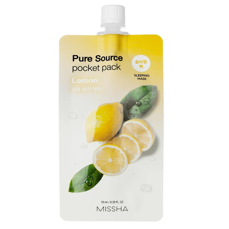 Missha Pure Source Pocket Pack Lemon Maschera Scrubbing 10ml — Maschera scrub