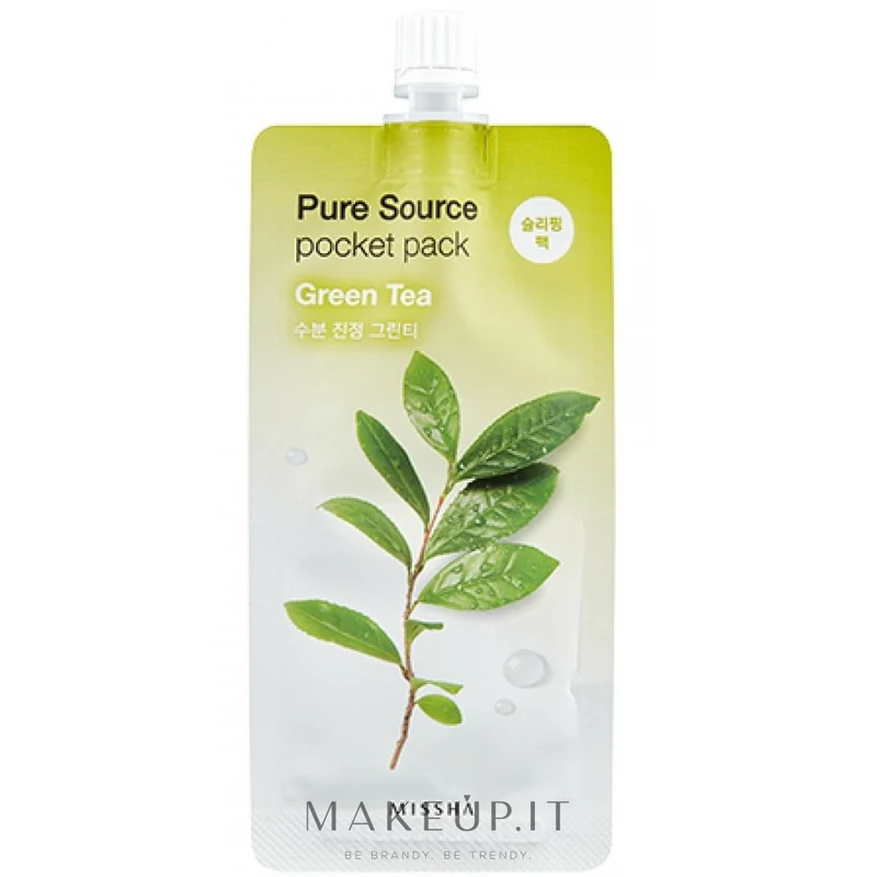 Missha Pure Source Pocket Pack Green Tea Maschera Idratante 10ml — Maschera viso