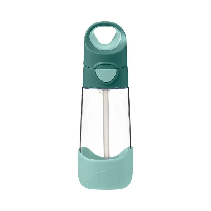 B.box Bottle with Straw Smeraldo Foresta 450 ml — Bottiglia riutilizzabile
