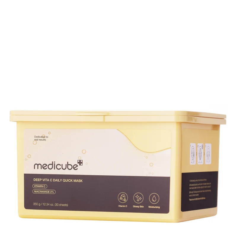 Medicube Deep Vita C Daily Quick Maschera in Tessuto Illuminante 30 Pezzi 300g — Maschera viso