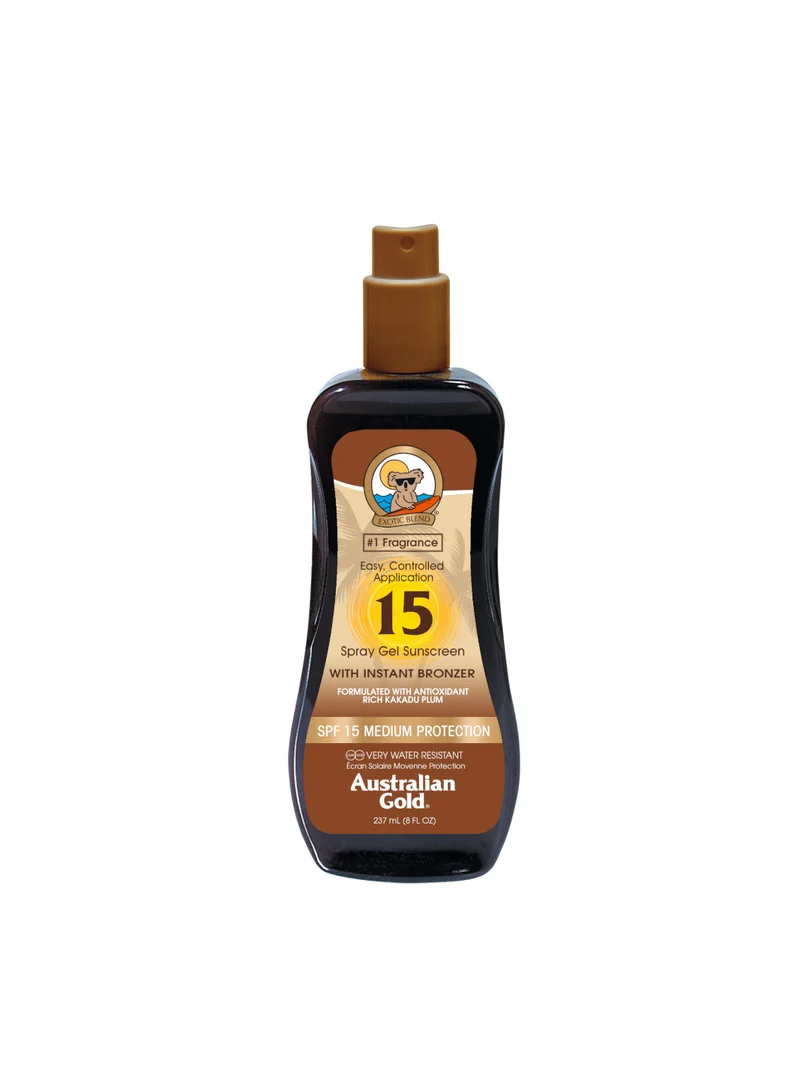 Spray Gel Sunscreen con Bronzer Spf 15
