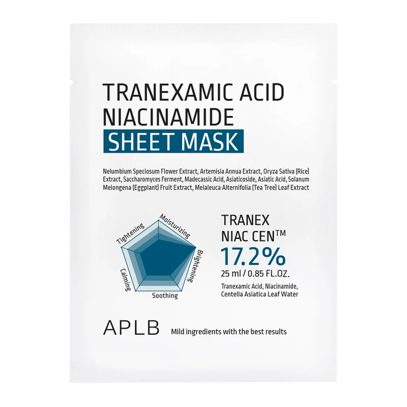 Aplb Acido Tranexamico Niacinamide Maschera in Tessuto Illuminante Idratante 25ml — Maschera in tessuto