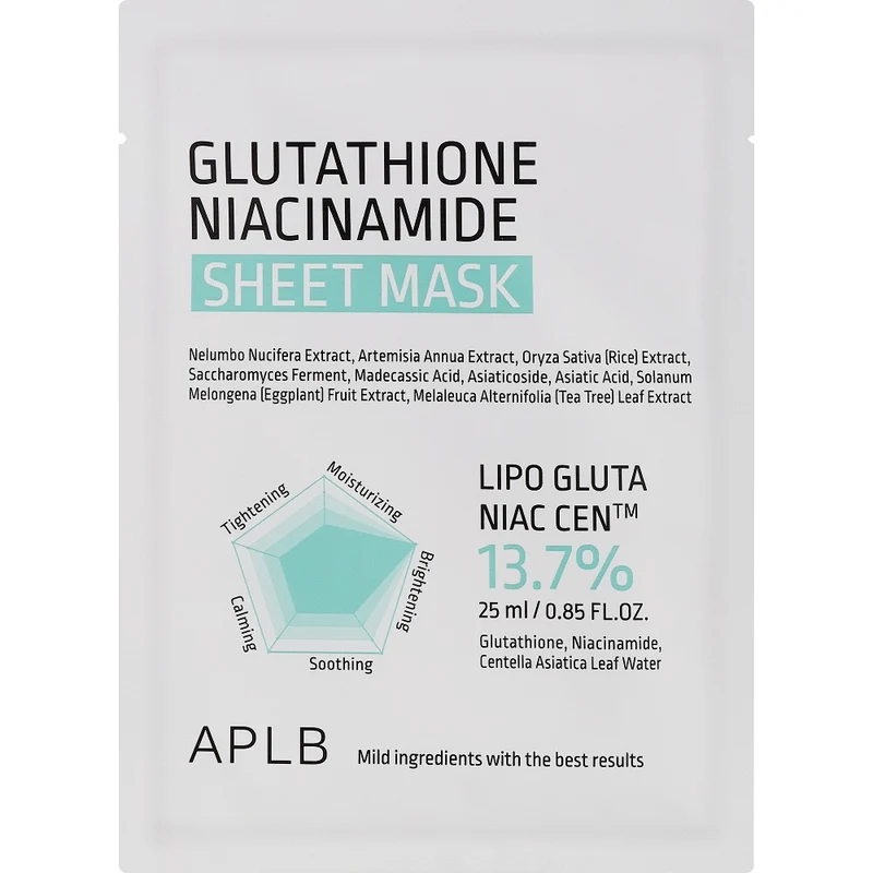 Aplb Glutatione Niacinamide 25ml — Maschera in tessuto