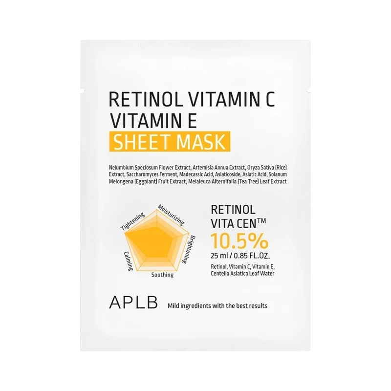 Aplb Retinolo Vitamina C Vitamina E Maschera in Tessuto 25 ml — Maschera in tessuto