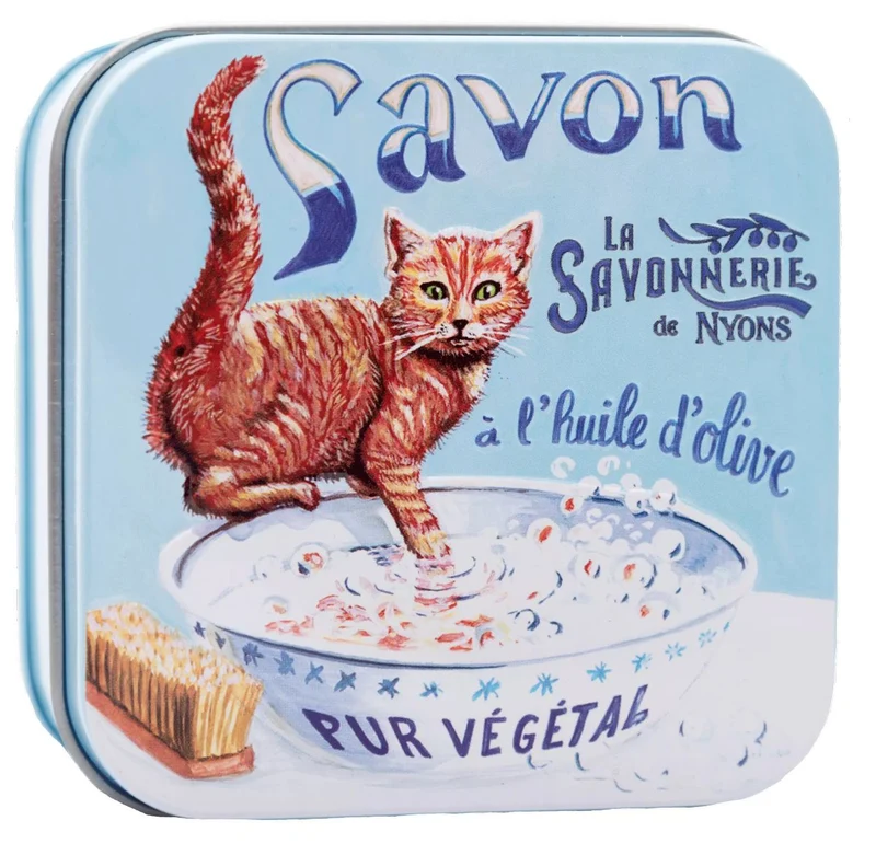 La Savonnerie de Nyons "Chat Roux" Scatola di Metallo e Saponi 4x100g