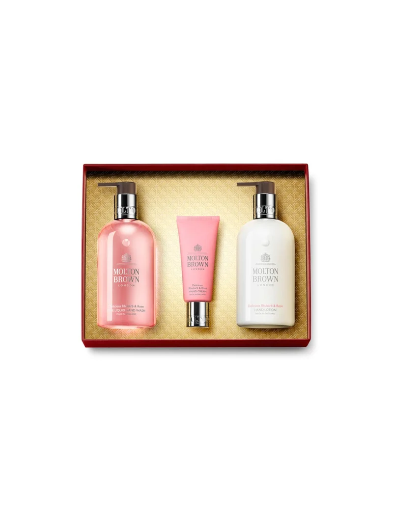 delicious rhubarb & rose gift set mani