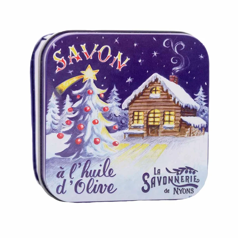 La Savonnerie de Nyons NATALE Metal Box 2 "Chalet" & Sapone 100g