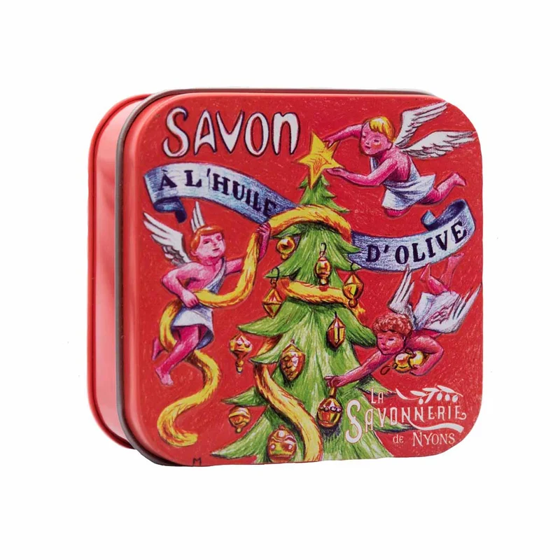 La Savonnerie de Nyons NATALE Scatola di metallo "Abete" e Sapone 100g