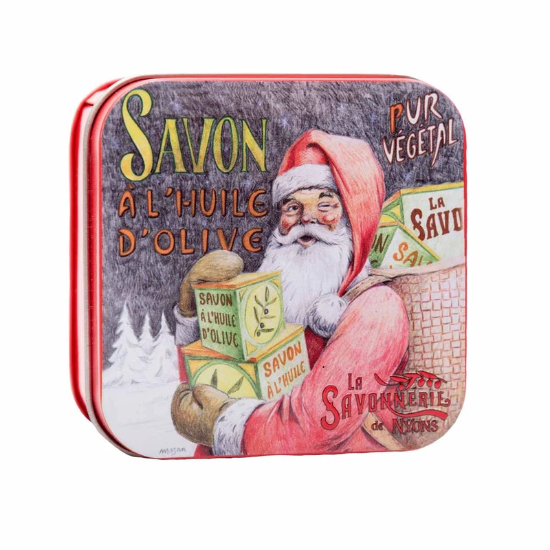 La Savonnerie de Nyons NATALE Scatola di metallo 1 "Babbo Natale" e Sapone 100g