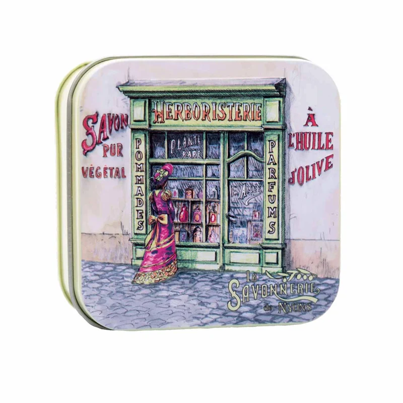 La Savonnerie de Nyons Scatola di metallo "Erboristeria" e Sapone 100g