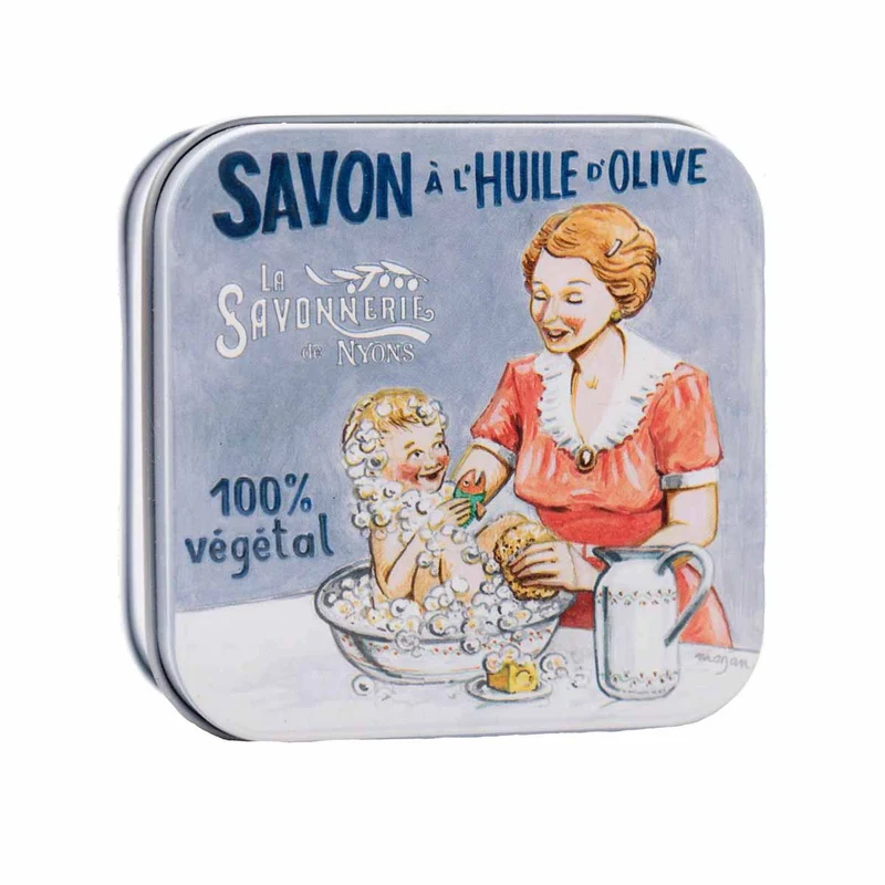 La Savonnerie de Nyons Scatola di metallo "Baby and Mom" e Sapone 100g