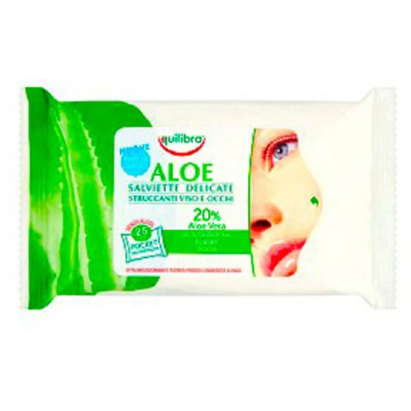 Equilibra Aloe Salviette Delicate Struccanti Viso E Occhi 25 Pz 1 unità — Salviette struccanti