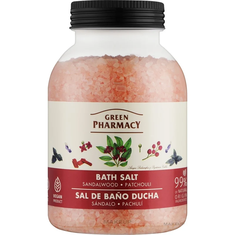 Green Pharmacy Sandalwood & Patchouli Sale da Bagno Rilassante 1000 g — Sale da Bagno