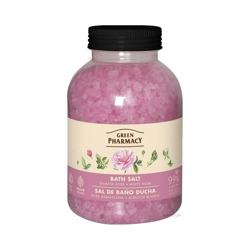Green Pharmacy Damask Rose & White Musk Sale da Bagno Rilassante 1000 g — Sale da Bagno