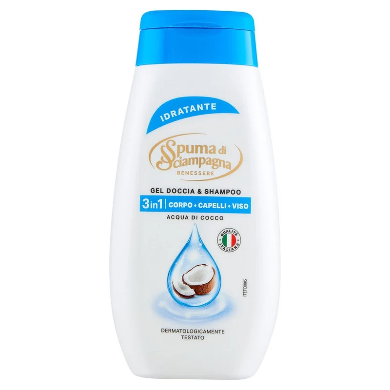 Spuma di sciampagna Benessere Gel Doccia & Shampoo Acqua Di Cocco 250ml — Gel doccia e shampoo
