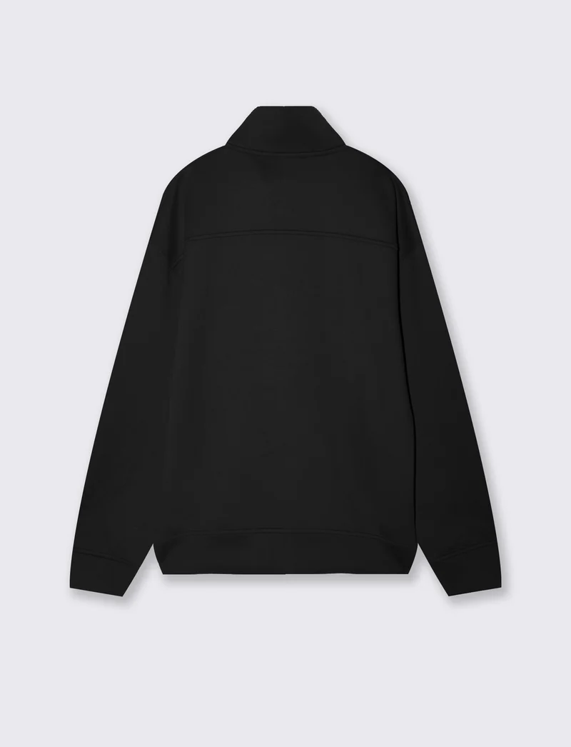 Felpa Cardigan Soft Touch Relaxed Fit - Nero
