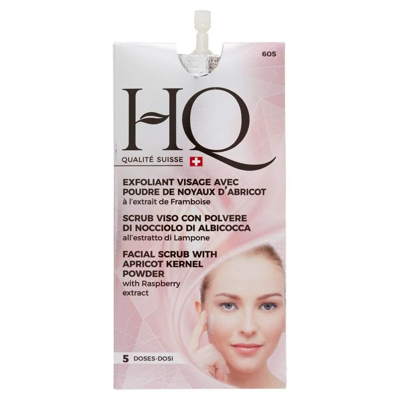 Hq Cosmetique Scrub Viso Con Polvere Di Nocciolo Di Albicocca 15 ml — Scrub viso