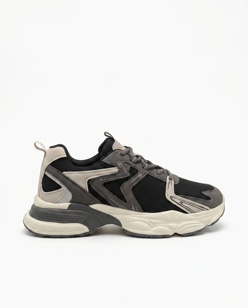 Sneakers nere multielementi da uomo - Grigio