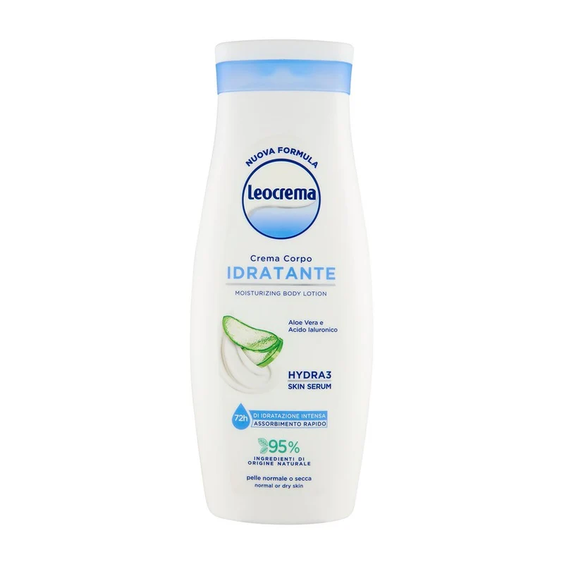 Leocrema Crema Corpo Idratante Aloe Vera E Acido Ialuronico Hydra 3 Skin Siero 400 ml — Crema corpo