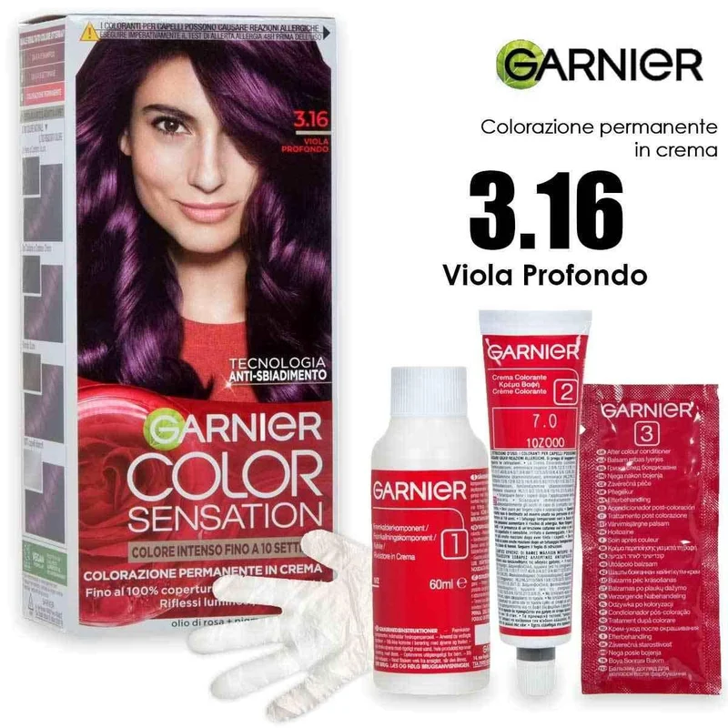 Garnier Color Sensation Colorazione Permanente Crema 3.16 Viola Profondo — Colorazione permanente